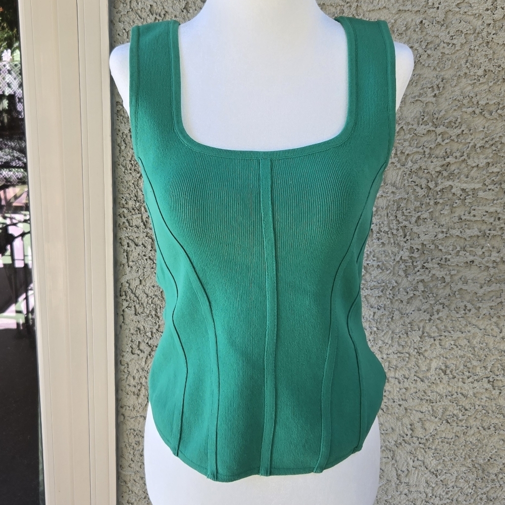 Bailey 44 Textured Crop Green Tank